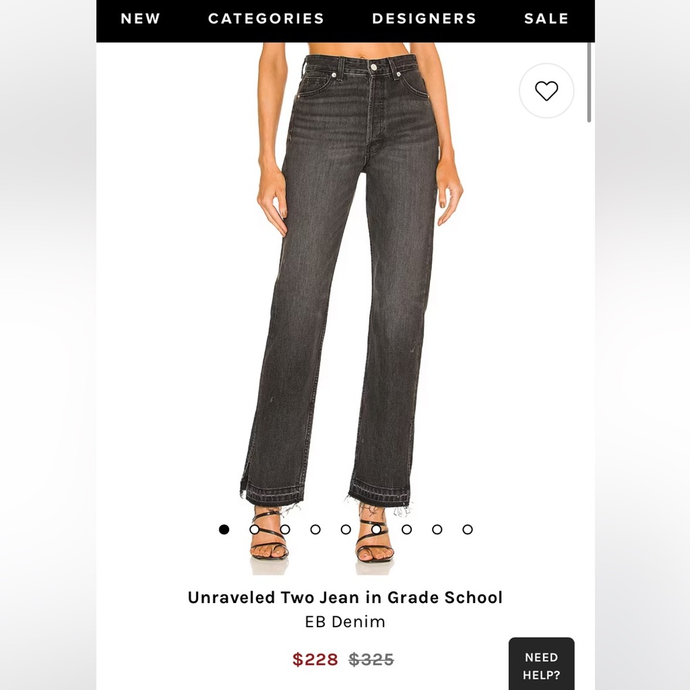 EB DENIM black jeans unraveled two